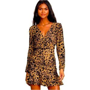 ASTR The Label Nikita Cheetah Animal Print Mini Dress Ladies Size SMALL Burnout